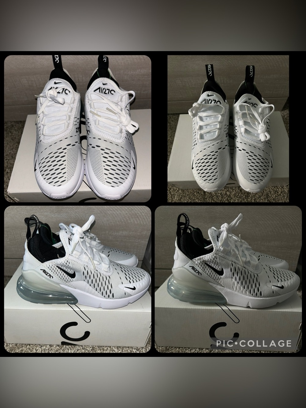 Nike White/Black Air Max 270 Sport Sneakers